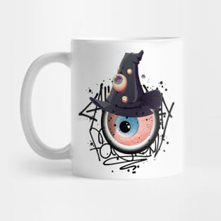 Monster Eye with Witch Hat Graffiti Mug